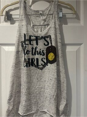 Bella Canvas White Heather Top with Pink Nail Accent